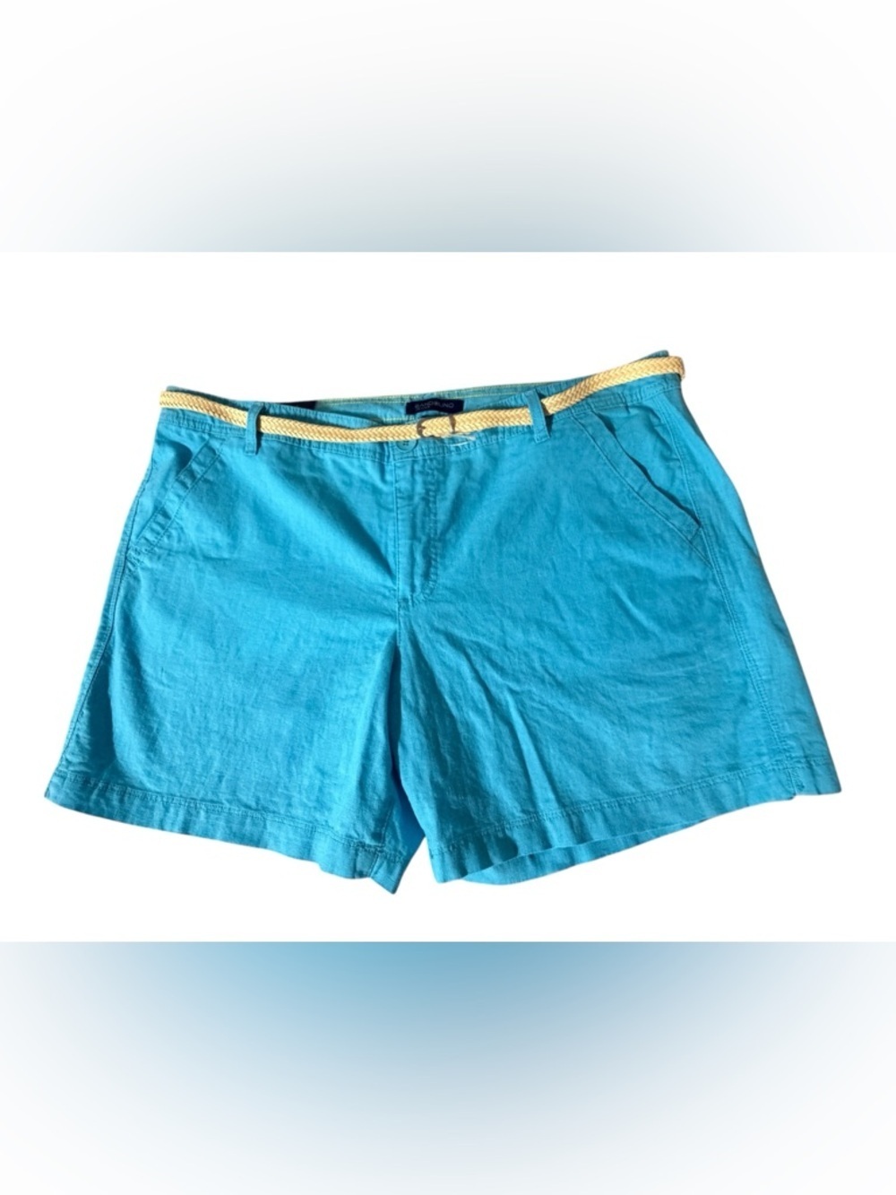 Bandolino Jeans Jamie Turquiose 54%Linen Blend Shorts Size 16